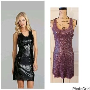 Max Studio Layered Look Sequin Dress M